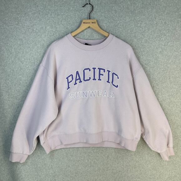 Pacific Sunwear Womens Sweater Sweatshirt Lavender Small Crewneck Cotton - Picture 1 of 10